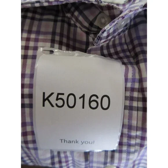 Aquas cutum Shirt 15 1/2 Button Up French Cuff Plaid Preppy Medium - Picture 11 of 11